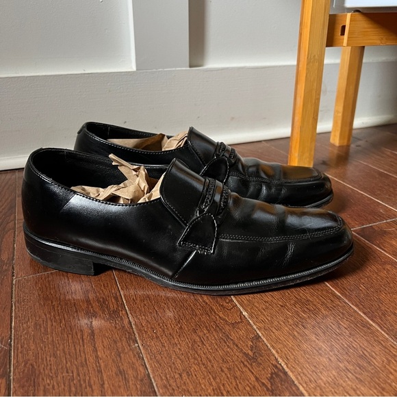 Florsheim Richfield Moc Toe Strap Loafer Dress Shoes - Black 10.5 D All Leather - Picture 2 of 7